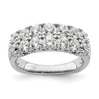 14k White Gold 1 5/8 carat Lab Grown Diamond VS/SI+ G+ Complete Double Row Fashion Band