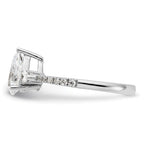 14k White Gold 3 Stone Pear/Pear Center Semi-Mount Including 2-Pear Side Stones Dia Ring