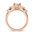 14k Rose Gold (Holds 1 carat (8.00x6.1mm) Oval Center) 1/5 carat Marquise Diamond Semi-Mount Engagement Ring