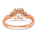 14k Rose Gold (Holds 1 carat (8.00x6.1mm) Oval Center) 1/5 carat Marquise Diamond Semi-Mount Engagement Ring