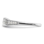 14k White Gold (Holds 1 carat (6.5mm) Round Center) 1/5 carat Diamond Semi-Mount Engagement Ring