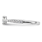 14k White Gold East West (Holds 1 carat (10.5x5.6mm) Marquise Center) 1/5 carat Diamond Semi-Mount Engagement Ring