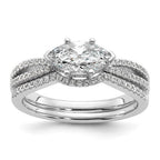 14k White Gold East West (Holds 3/4 carat (9.2x5.00mm) Marquise Center) 1/8 carat Diamond Semi-Mount Engagement Ring