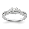 14k White Gold East West (Holds 3/4 carat (9.2x5.00mm) Marquise Center) 1/8 carat Diamond Semi-Mount Engagement Ring
