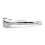 14k White Gold (Holds 1 carat (6.40 mm) Round) Half-Bezel with 1/20 carat Diamond Semi-Mount Engagement Ring