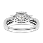 14k White Gold 1/8 carat Lab Grown Diamond VS/SI+ G+ 1 carat Center Oval Semi Mount Engagement Ring