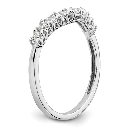 14k White Gold 3/8 carat Lab Grown Diamond VS/SI+ G+ Complete Concaved Band