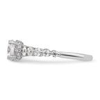 14k White Gold 3/4 carat Lab Grown Diamond VS/SI+ G+ 3/4 carat Center Round Semi Mount Solitaire Engagement Ring