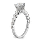 14k White Gold 3/4 carat Lab Grown Diamond VS/SI+ G+ 3/4 carat Center Round Semi Mount Solitaire Engagement Ring