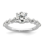 14k White Gold 3/4 carat Lab Grown Diamond VS/SI+ G+ 3/4 carat Center Round Semi Mount Solitaire Engagement Ring