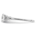 14K White Gold Semi-Mount Including 2-Baquette Side Stones Diamond Engagement Ring
