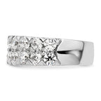 14k White Gold 2 7/8 carat Lab Grown Diamond VS/SI+ G+ Complete Double Row Fashion Band