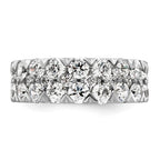 14k White Gold 2 7/8 carat Lab Grown Diamond VS/SI+ G+ Complete Double Row Fashion Band