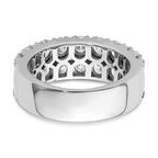 14k White Gold 2 7/8 carat Lab Grown Diamond VS/SI+ G+ Complete Double Row Fashion Band