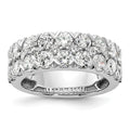 14k White Gold 2 7/8 carat Lab Grown Diamond VS/SI+ G+ Complete Double Row Fashion Band