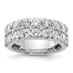 14k White Gold 2 7/8 carat Lab Grown Diamond VS/SI+ G+ Complete Double Row Fashion Band