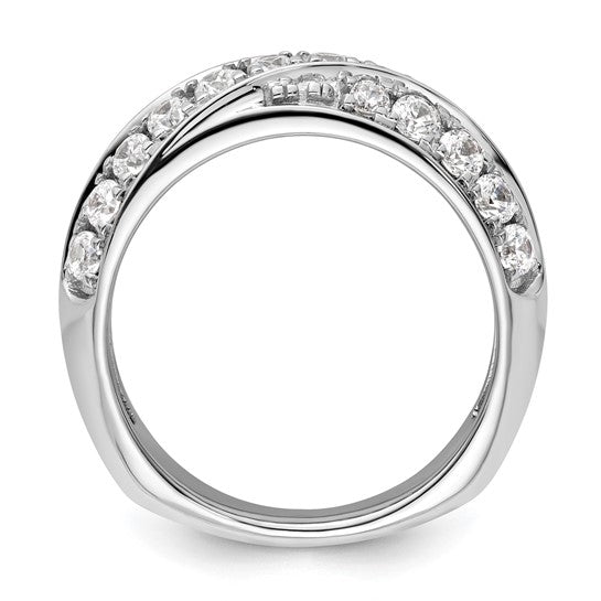 14k White Gold 1 carat Lab Grown Diamond VS/SI+ G+ Complete Band