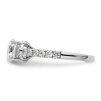 14k White Gold 1/3 carat Lab Grown Diamond VS/SI+ G+ 1 carat center Round Semi Mount Engagement Ring