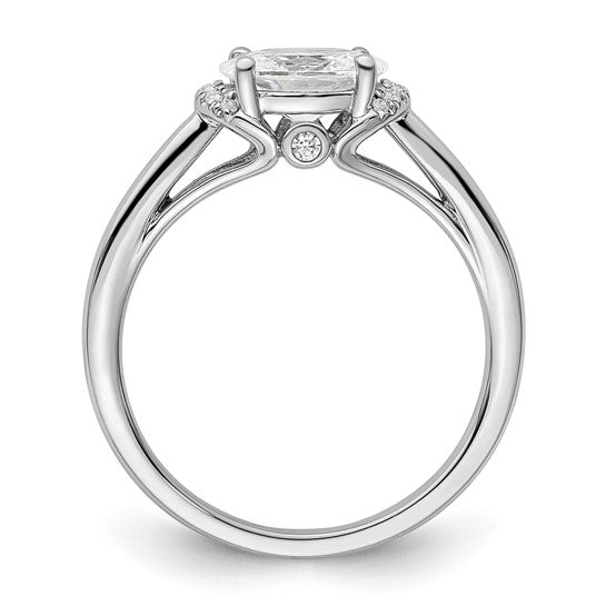 14k White Gold 1/20 carat Lab Grown Diamond VS/SI+ G+ 1 carat Center East-West Oval Semi Mount Engagement Ring