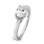 14k White Gold 1/20 carat Lab Grown Diamond VS/SI+ G+ 1 carat Center East-West Oval Semi Mount Engagement Ring