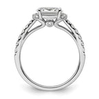 14k White Gold 1/3 carat Lab Grown Diamond VS/SI+ G+ 1 carat East-West Oval Center Semi Mount Engagement Ring