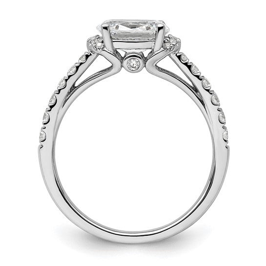 14k White Gold 1/3 carat Lab Grown Diamond VS/SI+ G+ 1 carat East-West Oval Center Semi Mount Engagement Ring