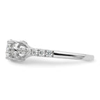 14k White Gold 1/3 carat Lab Grown Diamond VS/SI+ G+ 1 carat East-West Oval Center Semi Mount Engagement Ring