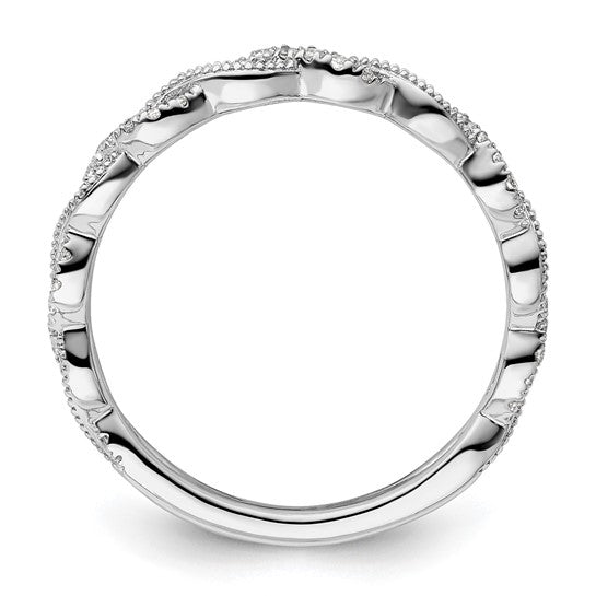 14k White Gold 1/6 carat Lab Grown Diamond VS/SI+ G+ Complete Wedding Band
