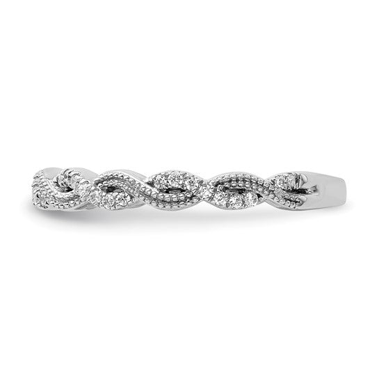 14k White Gold 1/6 carat Lab Grown Diamond VS/SI+ G+ Complete Wedding Band