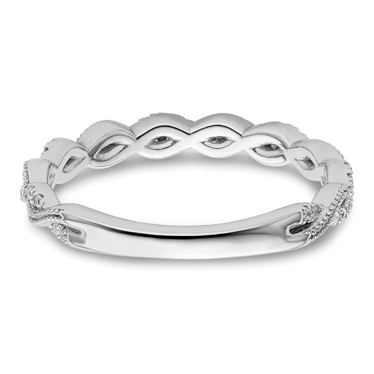 14k White Gold 1/6 carat Lab Grown Diamond VS/SI+ G+ Complete Wedding Band