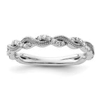 14k White Gold 1/6 carat Lab Grown Diamond VS/SI+ G+ Complete Wedding Band