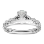 14k White Gold 1/5 carat Lab Grown Diamond VS/SI+ G+ 1 carat Center Oval Semi Mount Engagement Ring