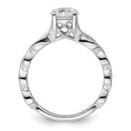14k White Gold 1/8 carat Lab Grown Diamond VS/SI+ G+ 1 carat Center Round Semi Mount Engagement Ring