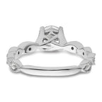 14k White Gold 1/8 carat Lab Grown Diamond VS/SI+ G+ 1 carat Center Round Semi Mount Engagement Ring