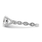 14k White Gold 1/8 carat Lab Grown Diamond VS/SI+ G+ 1 carat Center Oval Semi Mount Engagement Ring