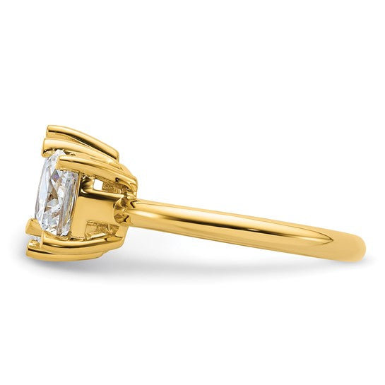 14k Two Stone 1 carat Pear and 1 carat Cushion Ring Mounting