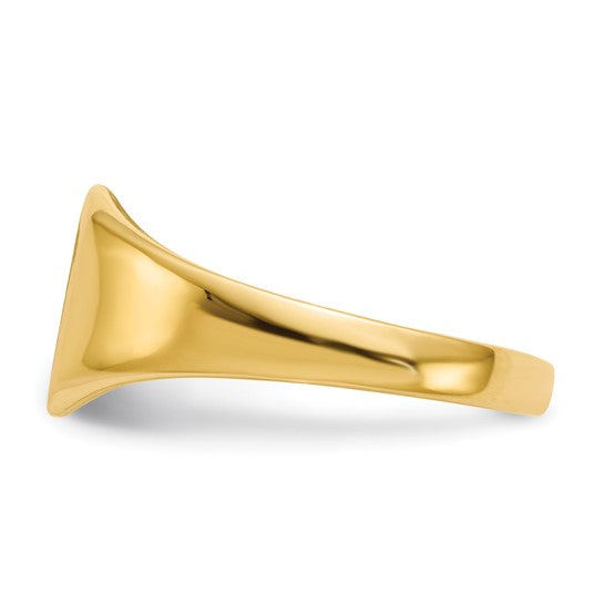 Gold Polished Octagonal Closed Back Signet Ring