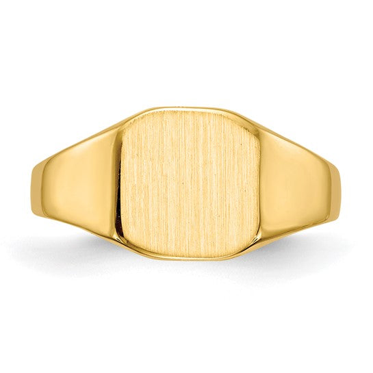Gold Polished Octagonal Closed Back Signet Ring