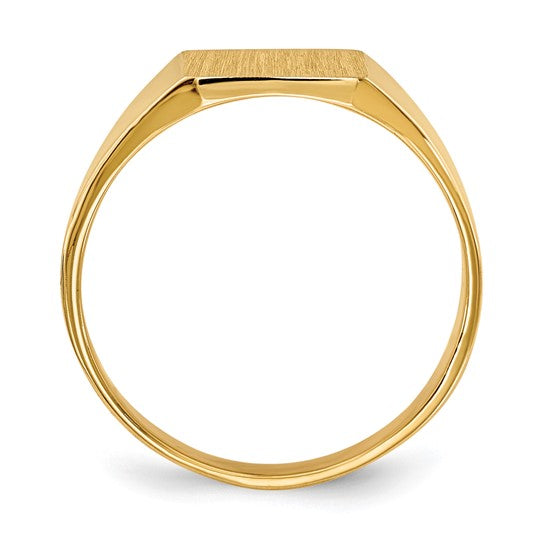 Gold Polished Square Closed Back Signet Rings