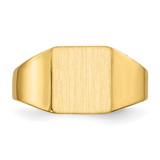 Gold Polished Square Closed Back Signet Rings