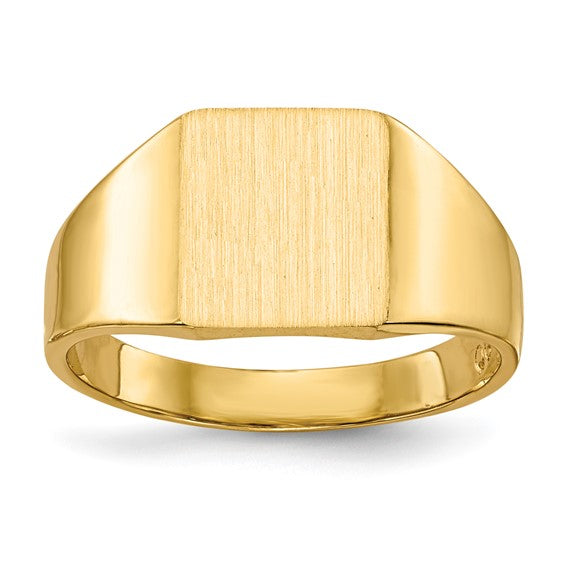 Gold Polished Square Closed Back Signet Rings