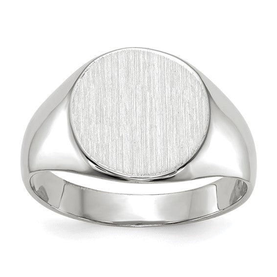 Gold Polished Circle Closed Back Signet Ring