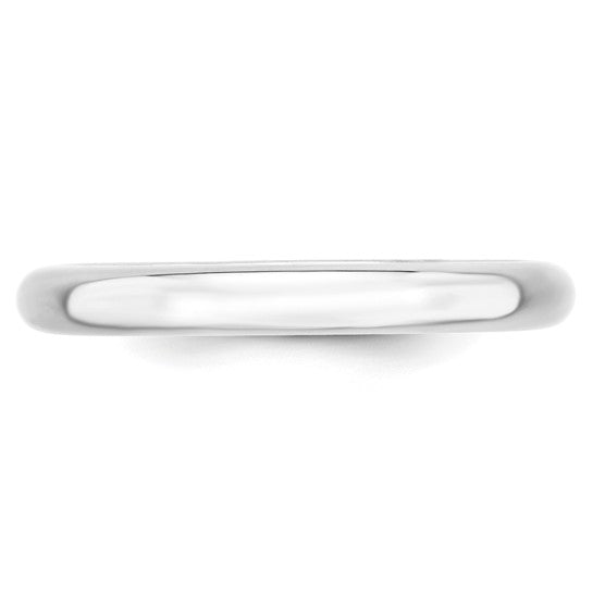 14k White Gold 3mm Standard Weight Comfort Fit Wedding Band Size 10