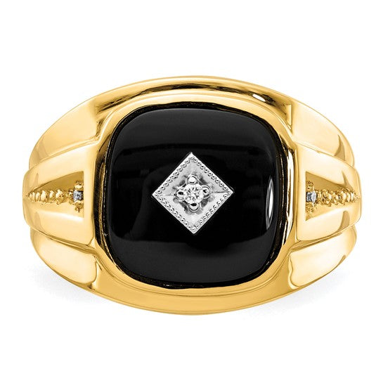 Men's Onyx & Diamond Ring