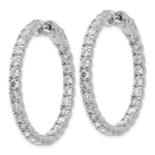 True Origin 14K White Gold 4 7/8 carat Lab Grown Diamond VS+ F+ Complet In and Out Hoop Earrings