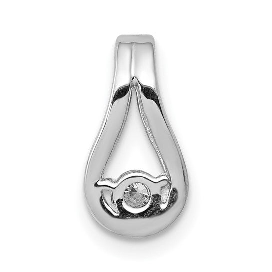 14k White Gold Complete 2.8mm A Diamond Teardrop-Shape Slide Fits up to 2mm Regular/6mm Fancy or Reversible Omega