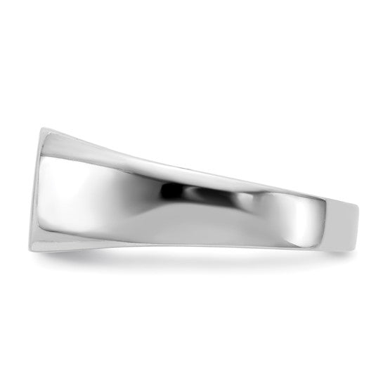 Gold Polished Diamond Open Back Signet Rings